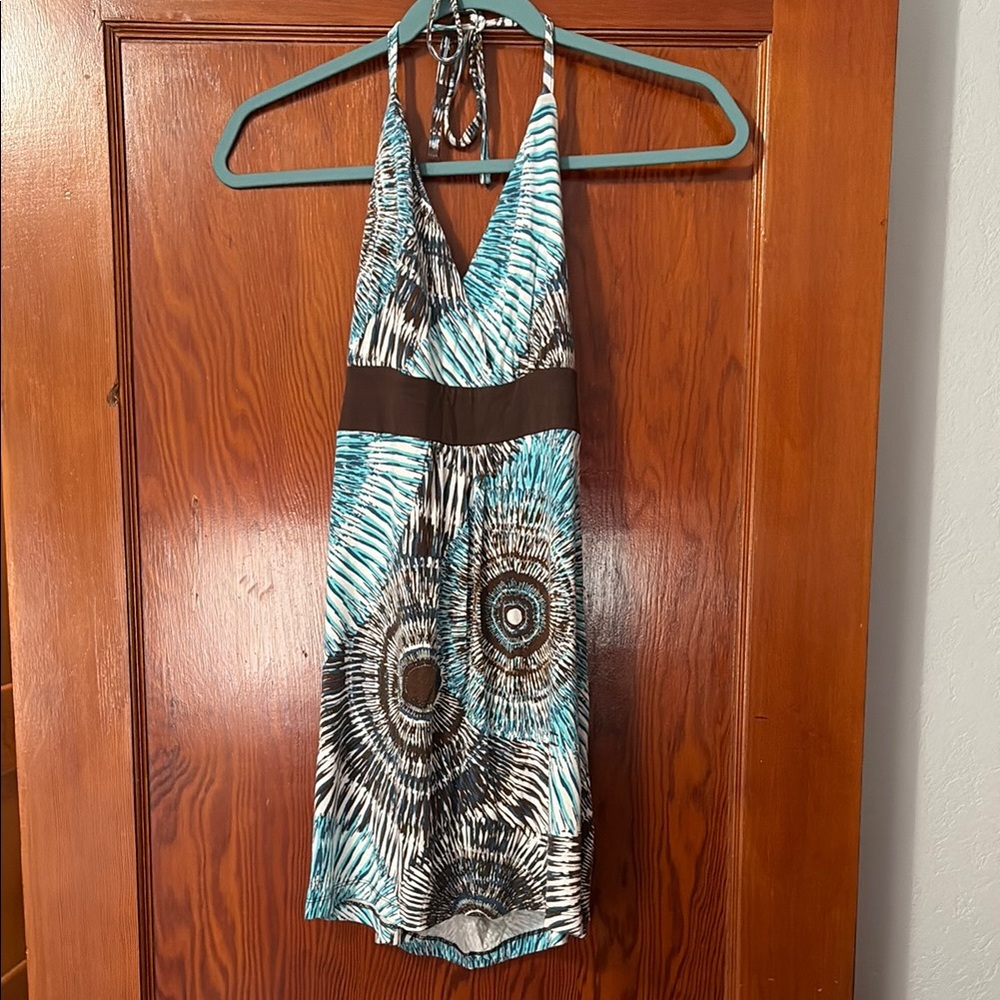 Blue and Brown Halter Top